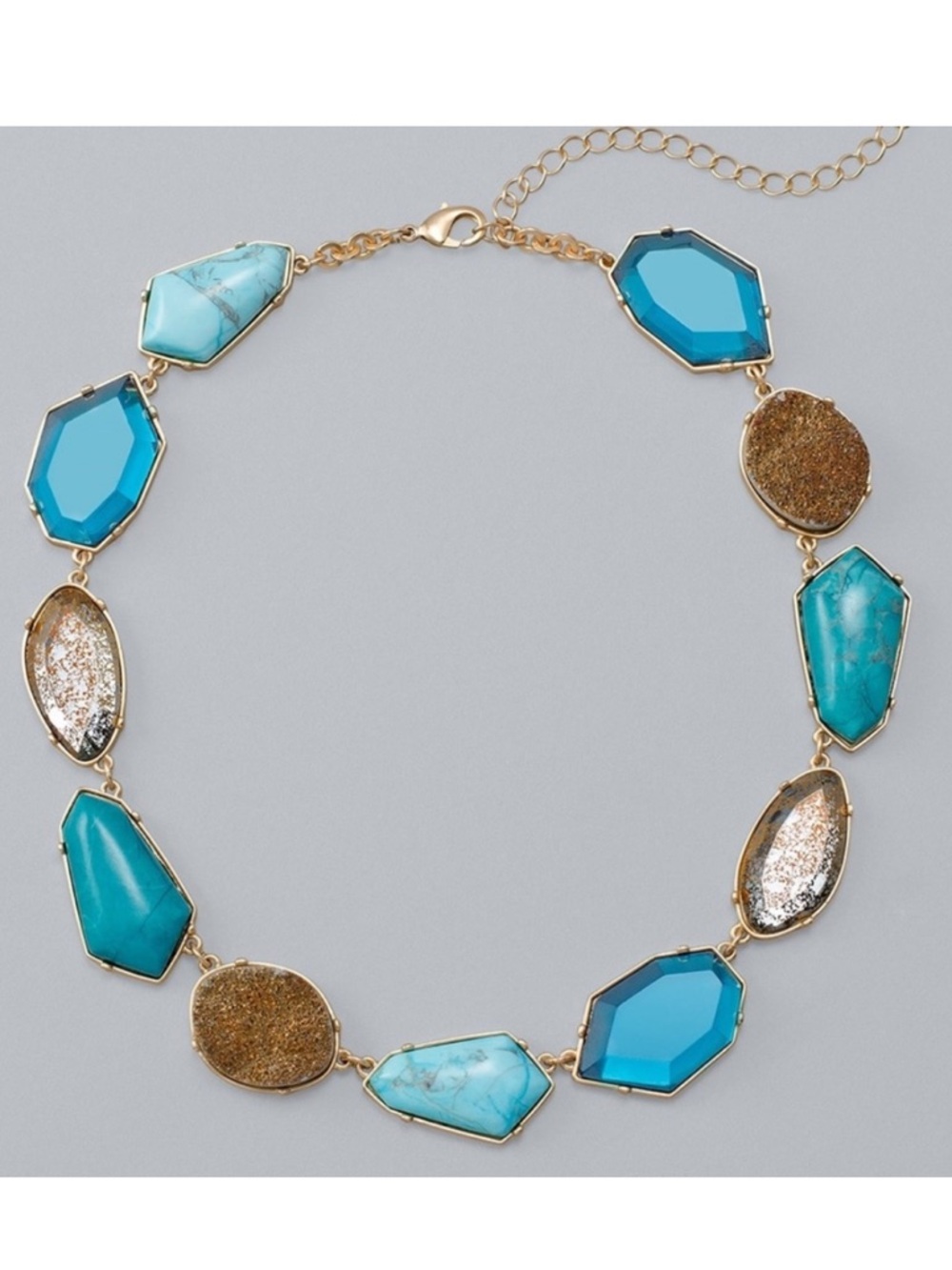 WHBM TURQUOISE PATINA STATEMENT NECKLACE